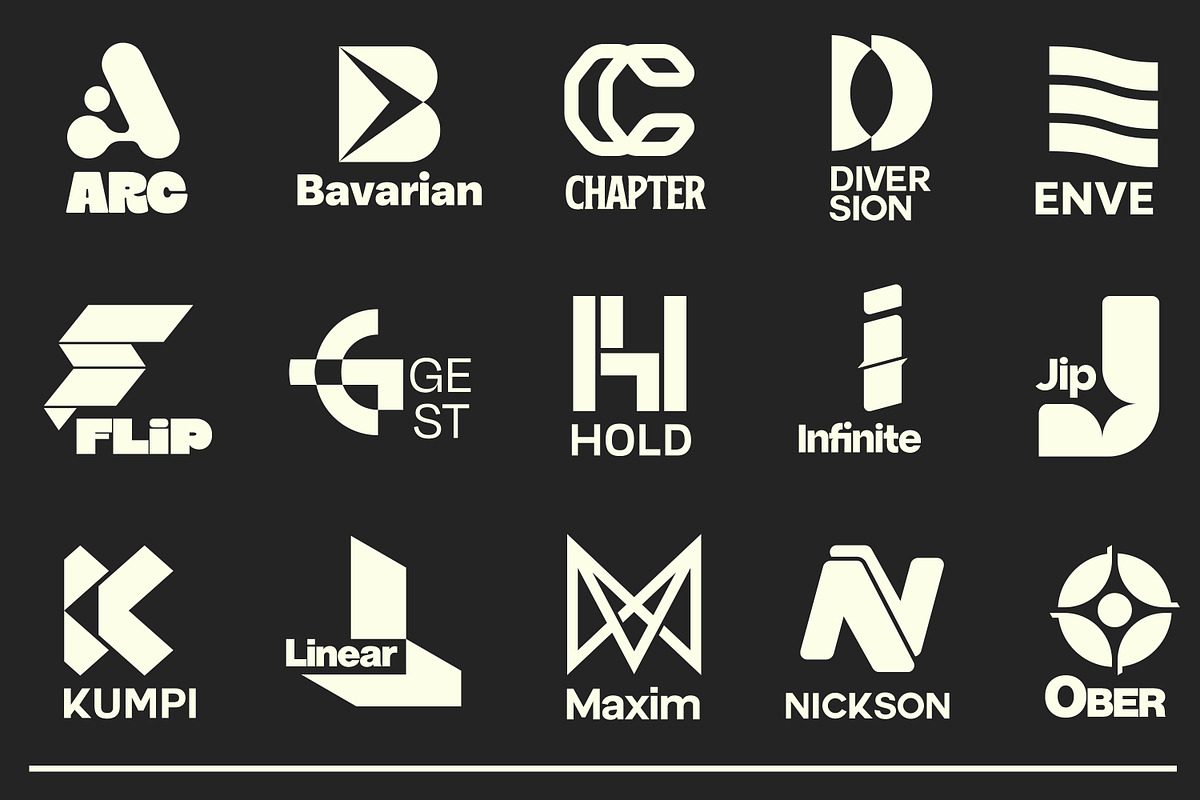 Letter Logo Template Vol 4, a Solid Icon by Tekuni (Photo 3 of 12)