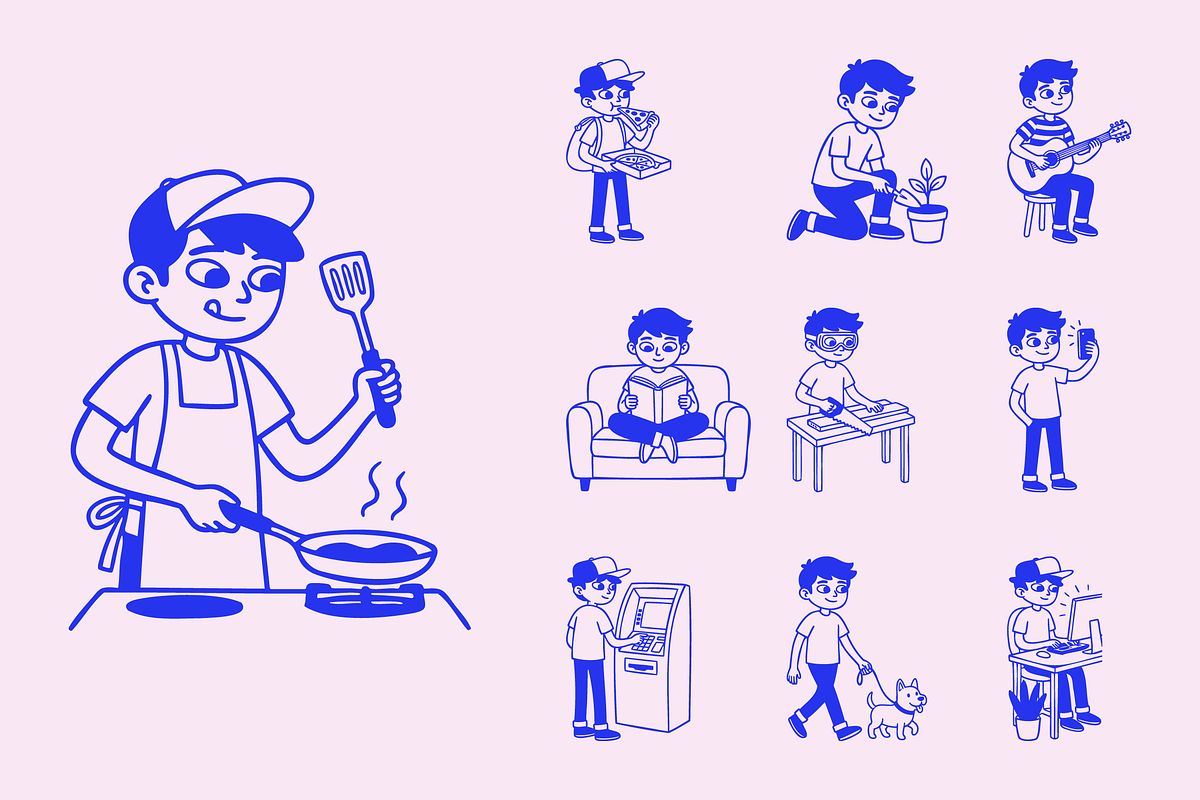 Harry Boy Daily Activities, a Person Illustration by Danil Polshin