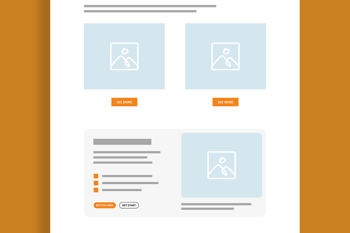 Modern Landing Page Wireframe, a Landing Page Template by MightyDesign (Photo 3 of 9)