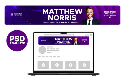 Technology tech cyber youtube banner