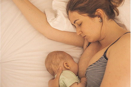 Mother and newborn baby sleep in the, a Person Photo by oksix