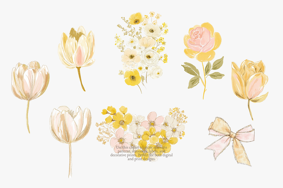 Golden muse clipart set, a Decorative Illustration by Patishop Art (Photo 10 of 10)