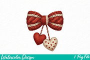 Faux Crochet Valentine Coquette PNG, an Illustration by Watercolor design (Thumbnail 1 of 3)