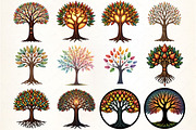 Tree of Life Stained Glass Clipart, an Illustration by CrexoraLab (Thumbnail 1 of 5)