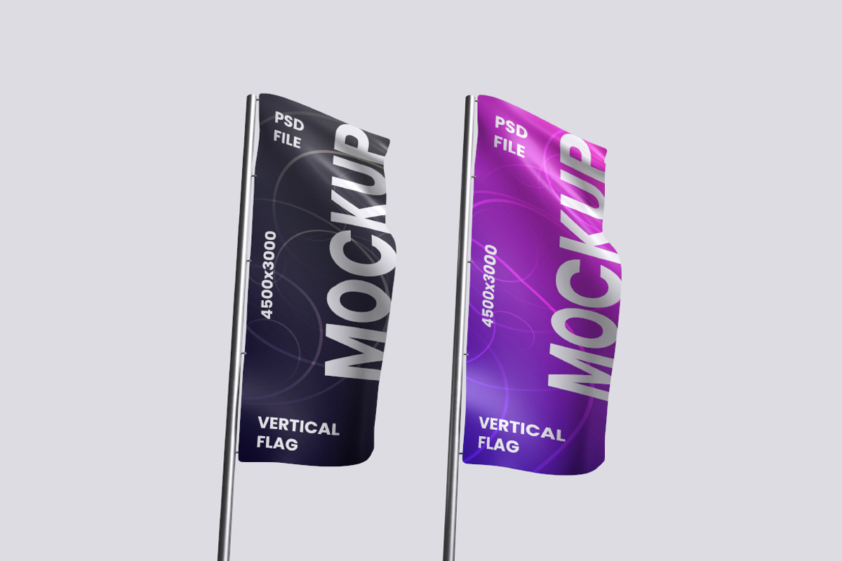 Vertical Flag Mockup, an Advertising Mockup by Rielismee (Photo 4 of 5)