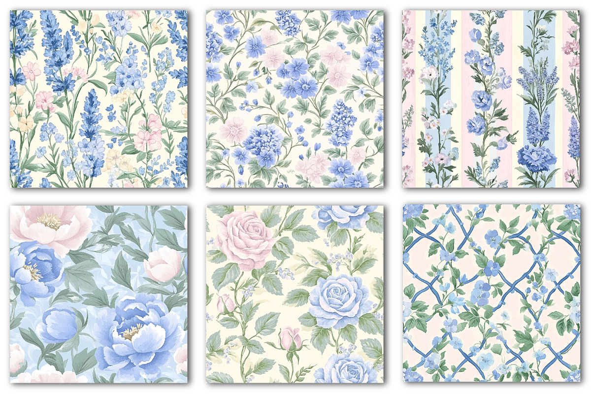 Grandmillennial Seamless Patterns, a Texture Illustration by Dream Creation (Photo 3 of 5)