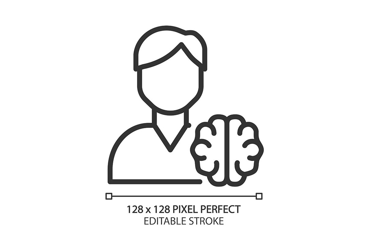 Neurology pixel perfect linear icon, an Outline Icon by IMG Visuals