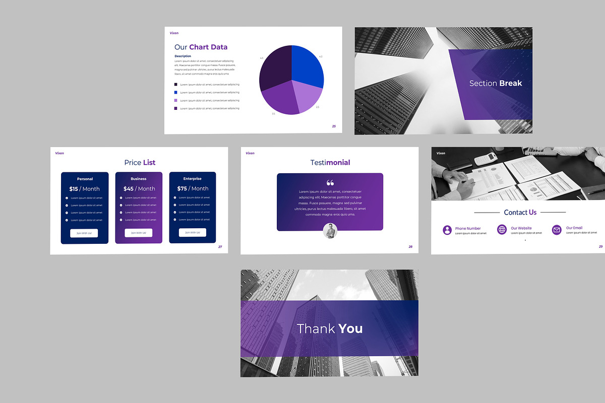 Vixen Presentation Template Design, a Presentation Template by Recreative (Photo 6 of 6)