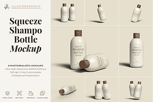 Squeeze Shampoo Bottle Mockup, a Packaging Mockup by Illusiongraphic