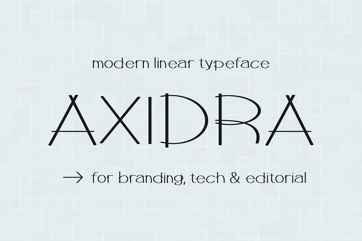 Axidra - modern linear typeface, a Font by Lettra Studio (Photo 1 of 8)