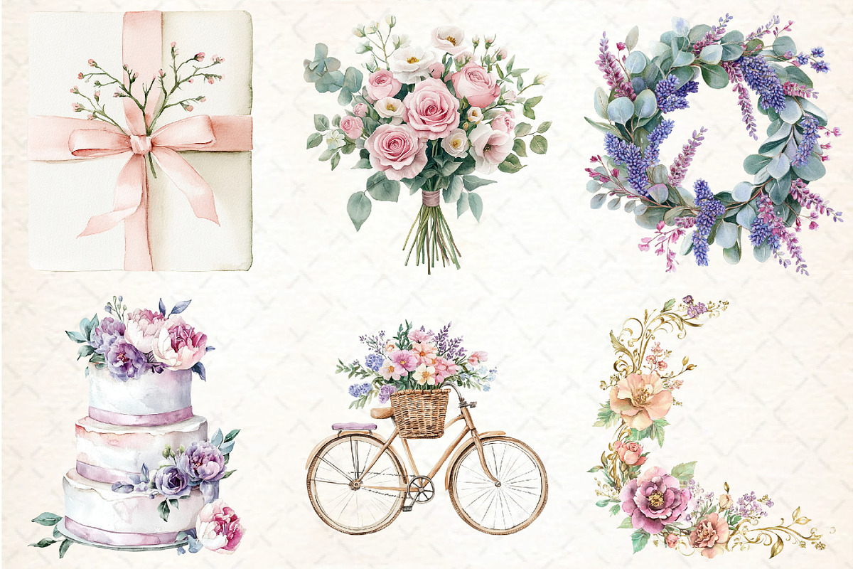 Pastel Floral Wedding Collection, an Illustration by DreamCafeArt (Photo 2 of 7)
