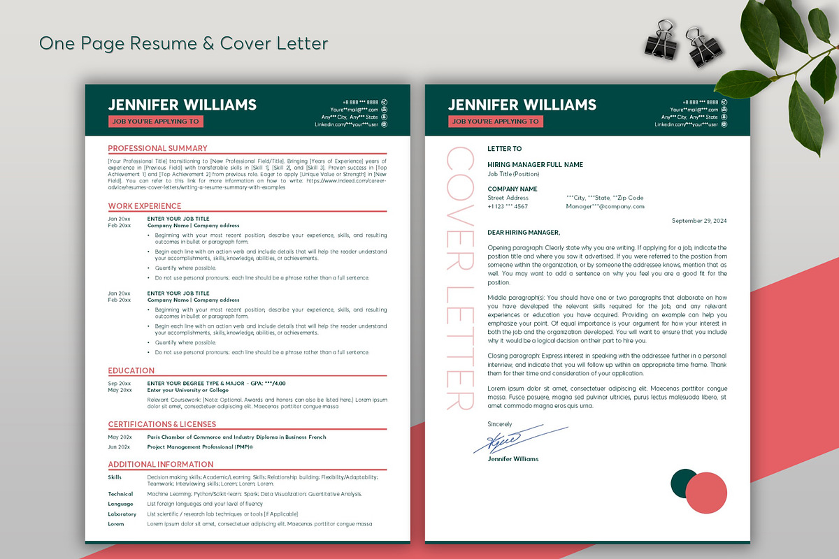 ATS Resume CV Word & Google Docs 45, a Resume Template by MrCam Template Resume|CV (Photo 2 of 8)