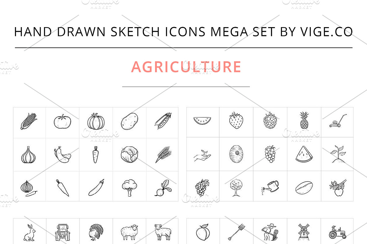 Hand drawn sketch vector icons, an Icon by Visual Generation