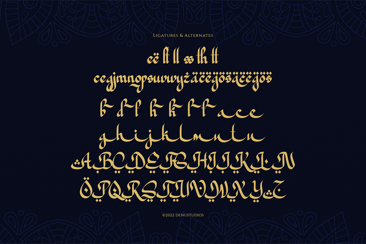 Arabian Mandala | Blackletter Arabic, a Blackletter Font by Denustudios (Photo 12 of 12)