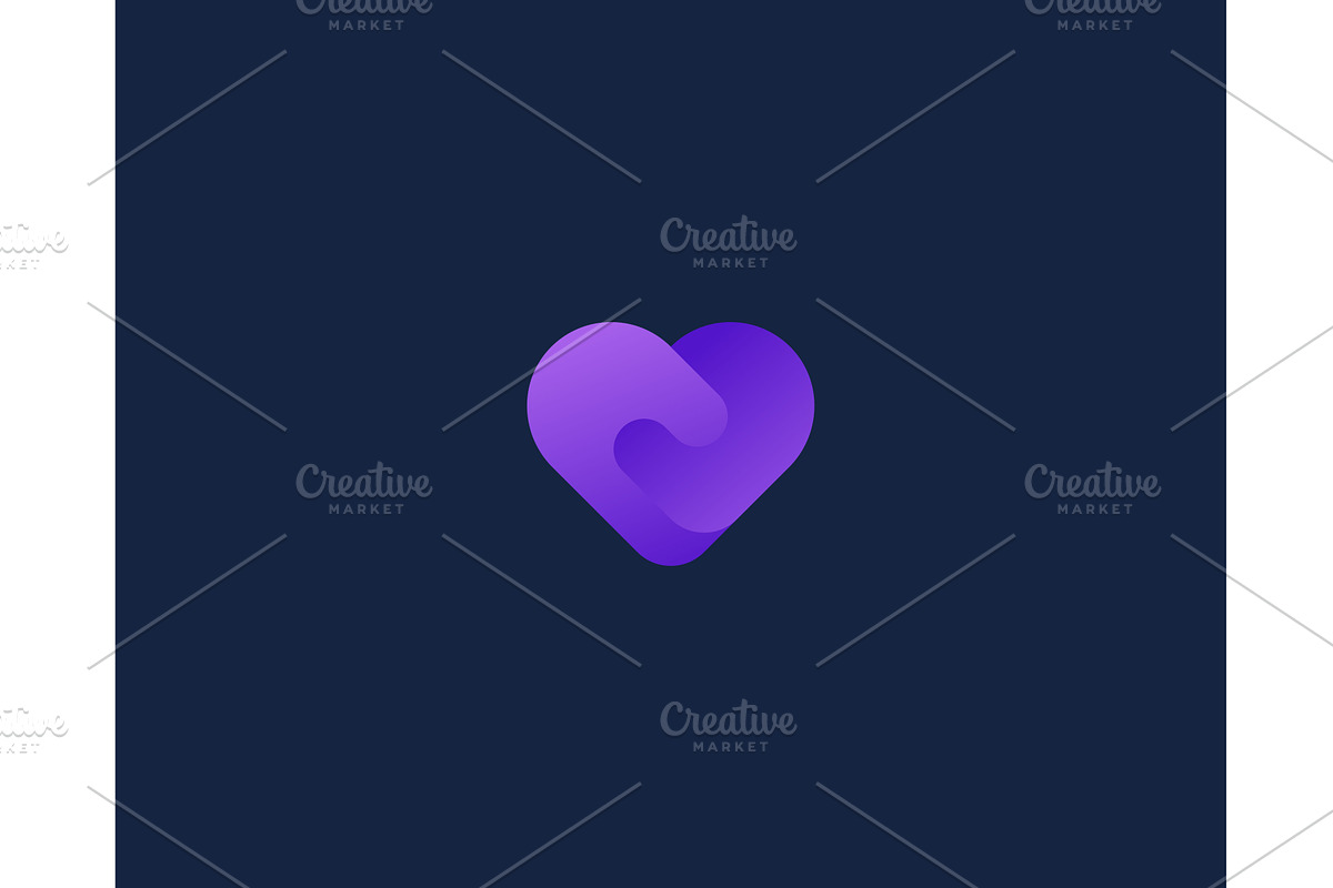 Cute gradient heart vector logo, a Templates & Theme by Himalia1