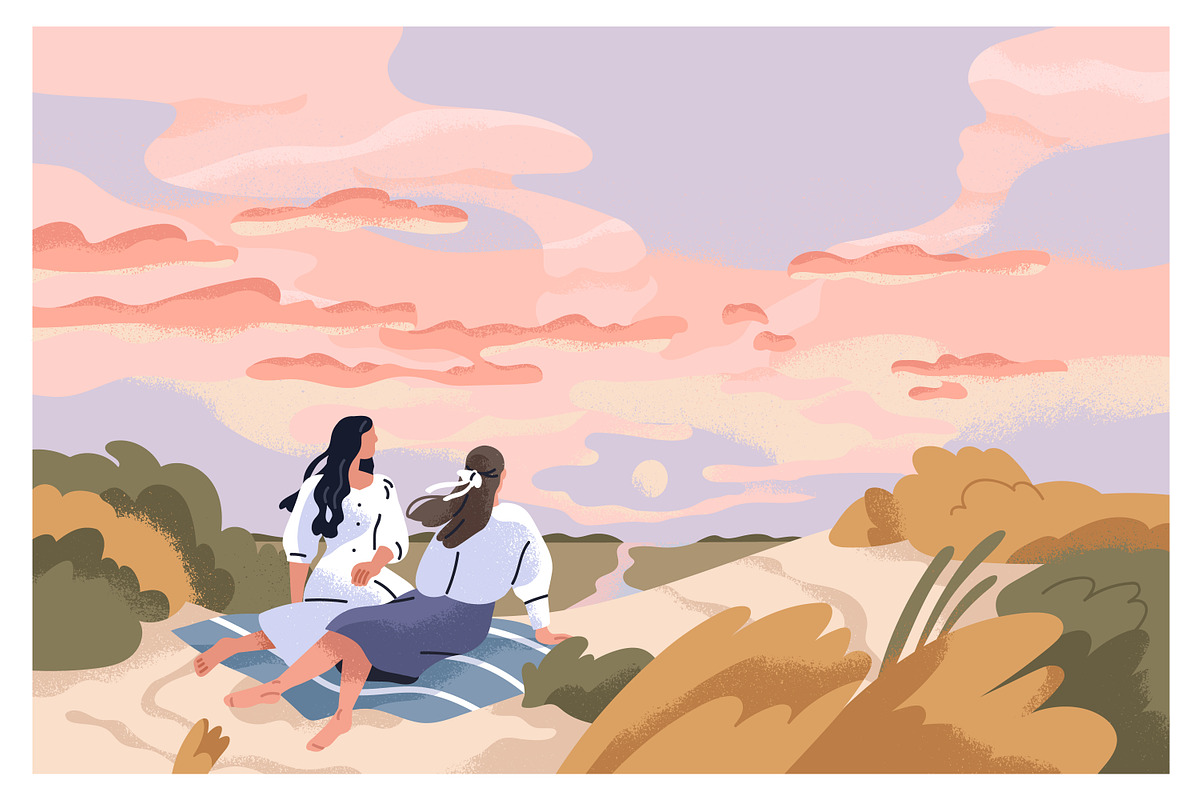 People looking at sky in nature set, a Person Illustration by Good Studio (Photo 3 of 13)