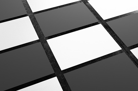 Black and white horizontal business card paper mockup template w, a Business Photo by Ministocker