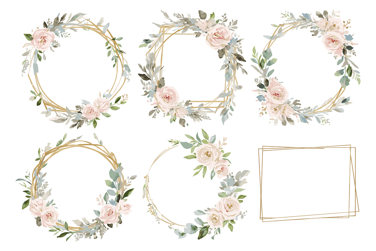 Geometric Floral Frames Set, an Illustration by jahid234 (Photo 2 of 20)