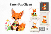 Easter Fox Clipart, a Graphic by Artnoy (Thumbnail 1 of 5)