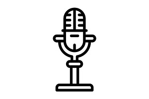 Microphone podcast mix icon, an Outline Icon by Creative priyanka