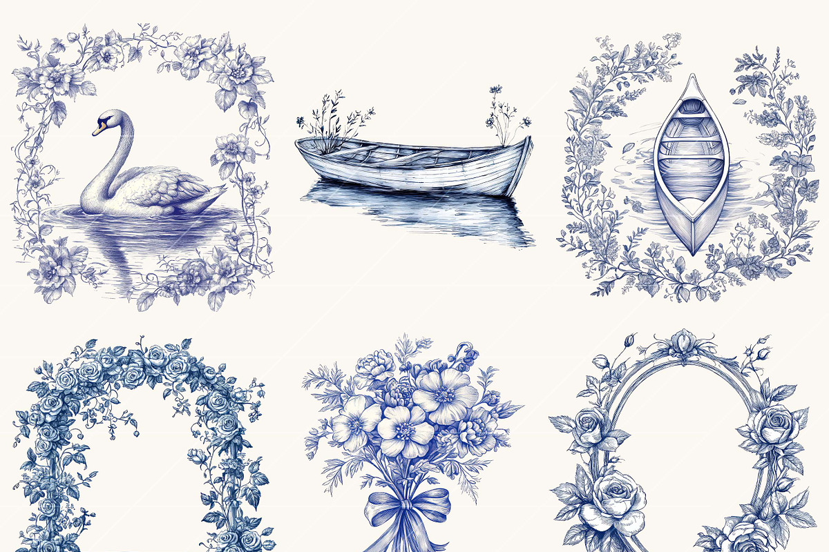 Vintage Swan Lake Clipart, an Animal Illustration by SparkyDesignsUS (Photo 2 of 9)