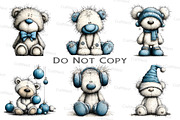 Christmas Teddy Bear Blue Clipart, an Illustration by Craft Nest (Thumbnail 8 of 9)