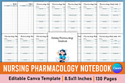 Nursing Pharmacology Notebook Canva, a Stationery Template by Mustafiz (Thumbnail 1 of 4)