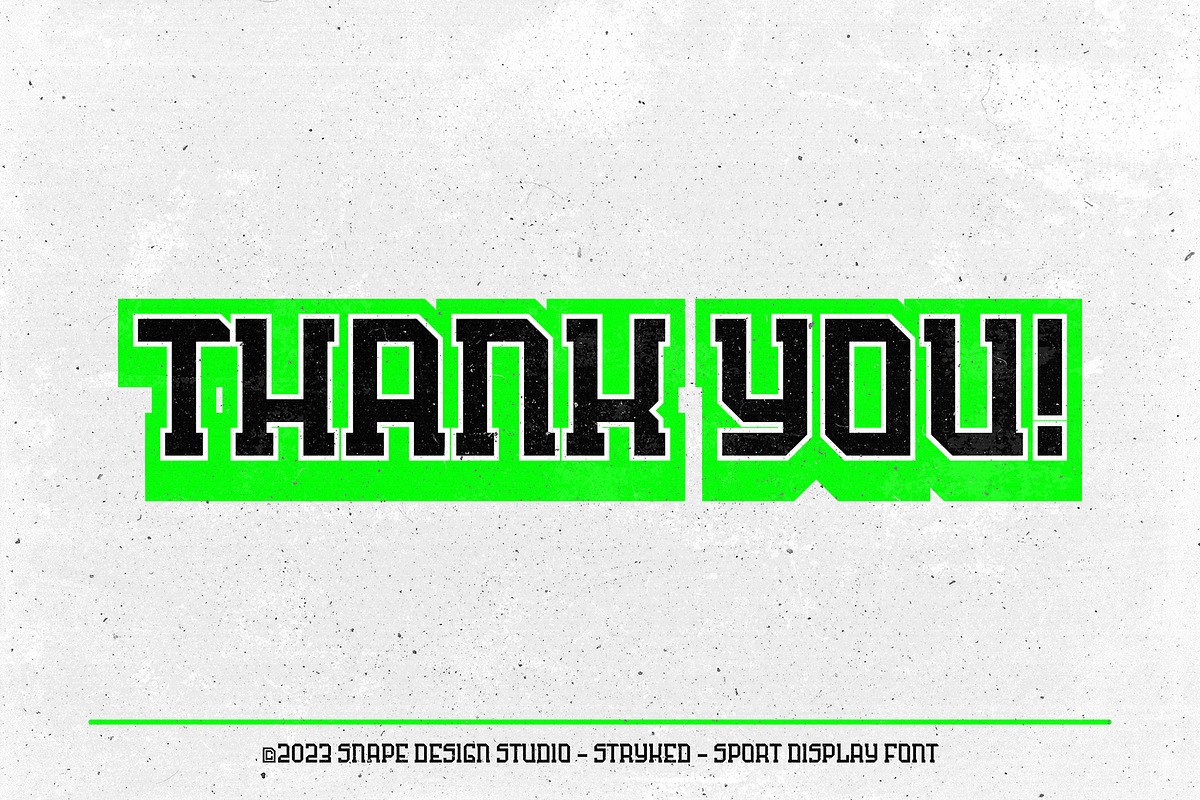 Stryked - Sport Font, a Sans Serif Font by Snape Design Studio (Photo 5 of 5)