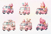 Summer Ice Cream Truck Clipart, an Illustration by CreationArt (Thumbnail 7 of 9)