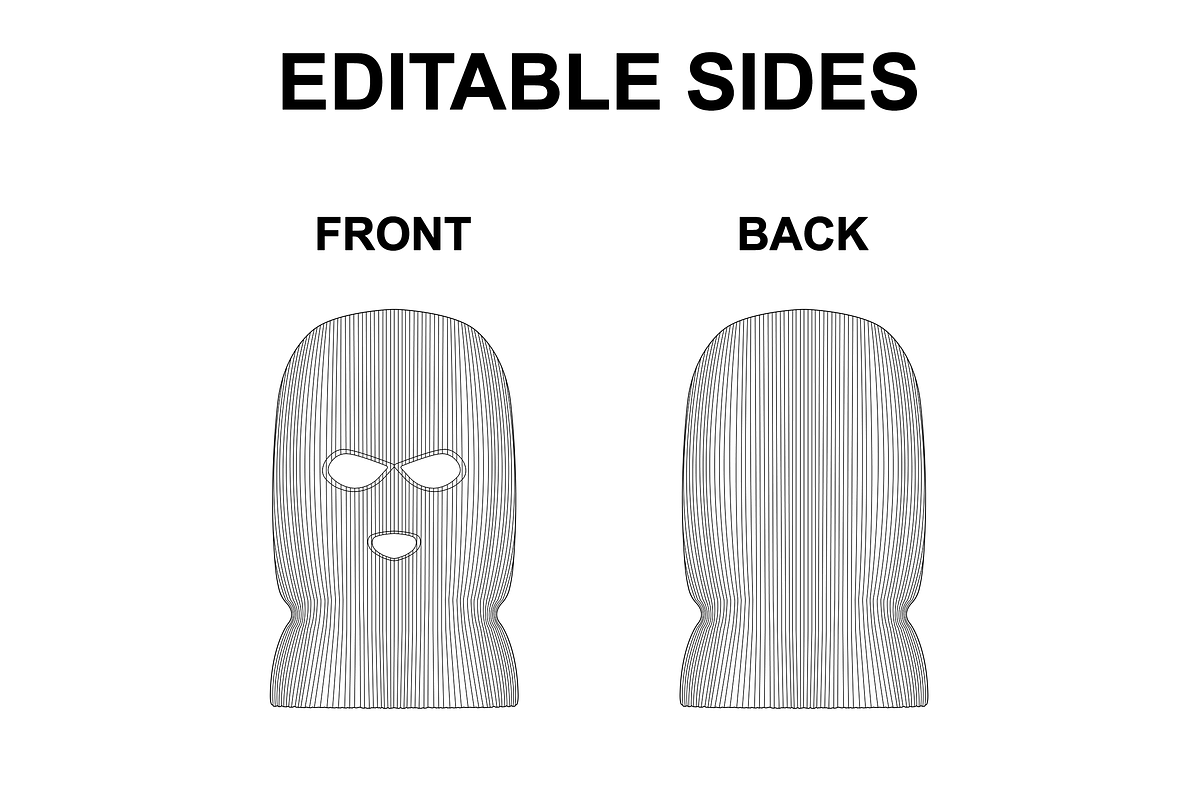 Balaclava Mask Vector Flat Mockup, a Mask Mockup by Infinity Mockups (Photo 2 of 8)