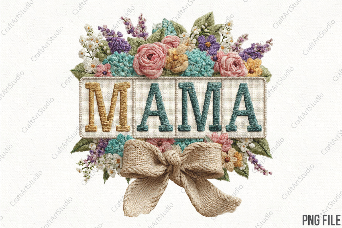 Floral MAMA Yarn Crochet Mother's Da, an Illustration by CraftArtStudio (Photo 1 of 4)