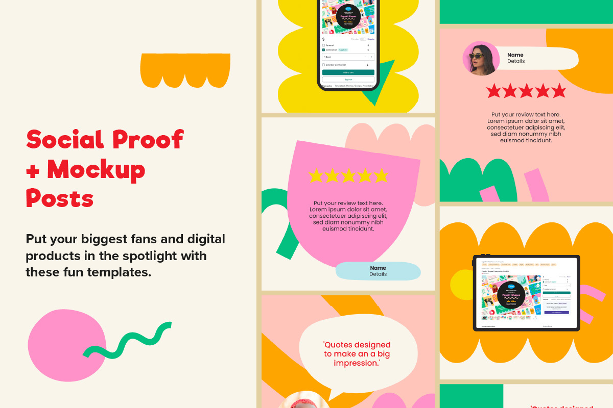 Poppin' Shapes Instagram Posts CANVA, a Social Media Template by Sweet Stash (Photo 6 of 12)