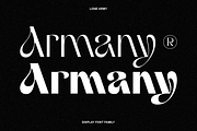 Armany - Display Font Family, a Sans Serif Font by LoneArmy (Thumbnail 1 of 16)