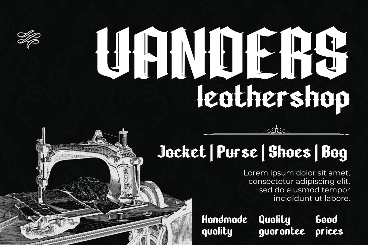 WUSHIN Blackletter font, a Blackletter Font by twinstd (Photo 4 of 13)