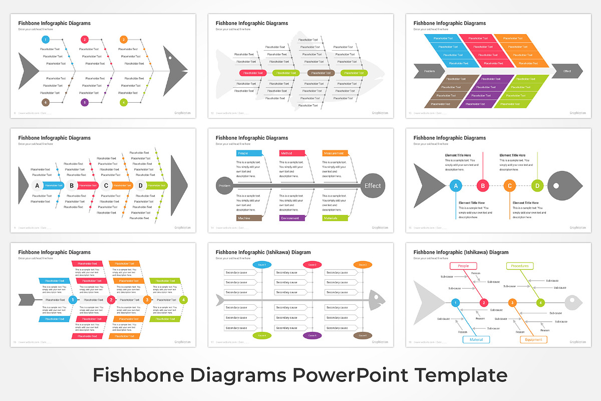 Fishbone diagram PowerPoint template, a Presentation Template by GraphicStan (Photo 4 of 5)
