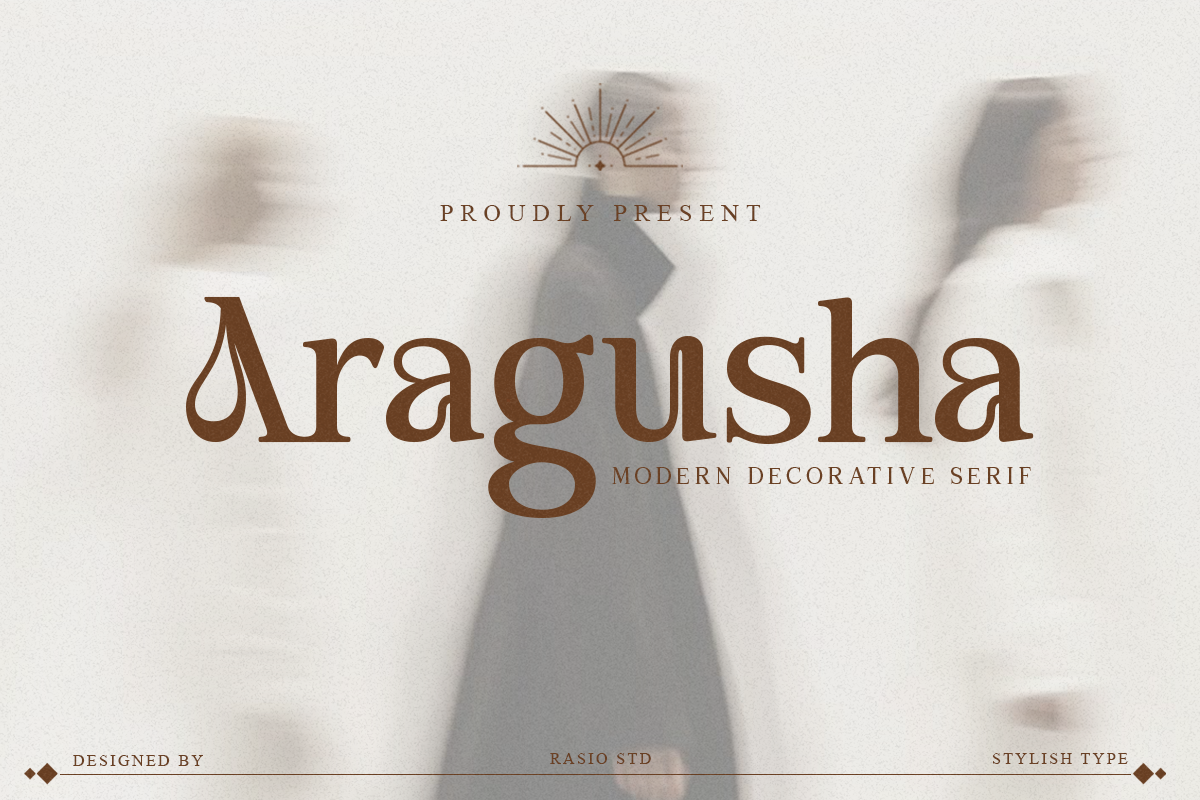 Aragusha Decorative Serif Font, a Serif Font by Rasio Studio (Photo 9 of 9)