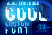 Blue Neon 2 - 3D Lettering + Font, a Font by MIIM (Thumbnail 3 of 4)
