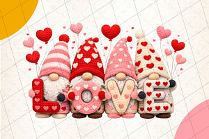 Faux Yarn Valentine’s Day Love Gnome, an Illustration by DreamCafeArt