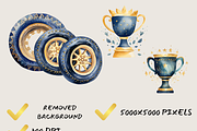 RETRO RACE CAR MINI RACERS CLIPART, a Person Illustration by Daring Digies (Thumbnail 5 of 8)