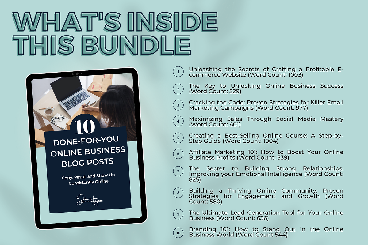 BLOG POSTS FOR ONLINE BUSINESS COACH, a Templates & Theme by Jennifer Magri Templates (Photo 2 of 8)