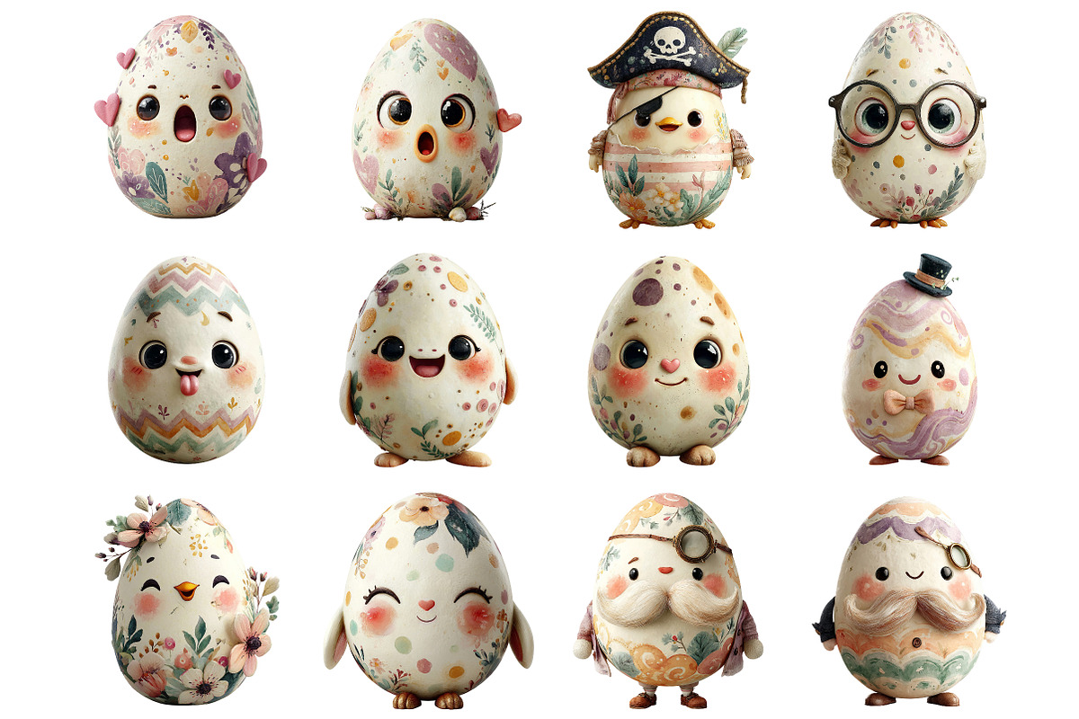 Funny Eggs Easter Clipart, an Illustration by DreamArtGraphic (Photo 3 of 4)