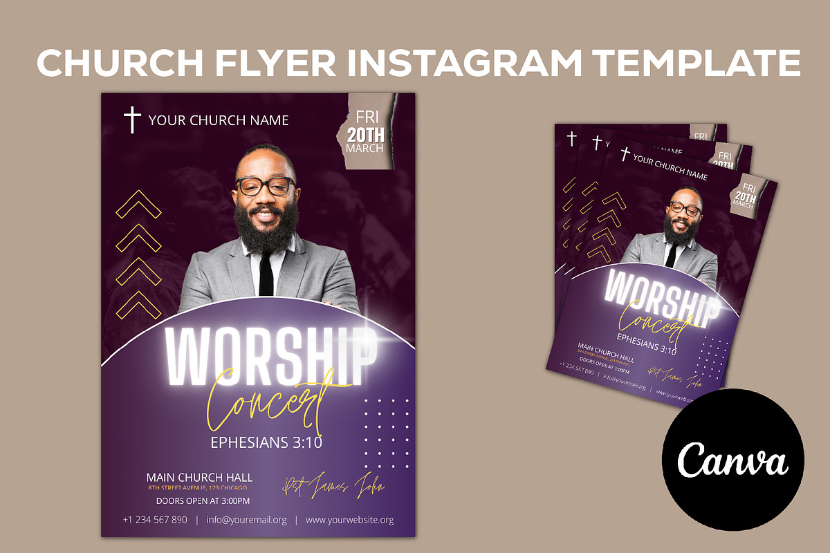 Church Flyer Canva Template, a Social Media Template by Sipi_Graphics (Photo 1 of 3)