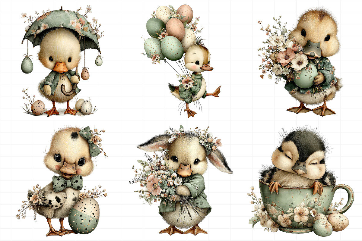 Whimsical Easter Duck Clipart, an Illustration by Daily.Designs (Photo 7 of 7)