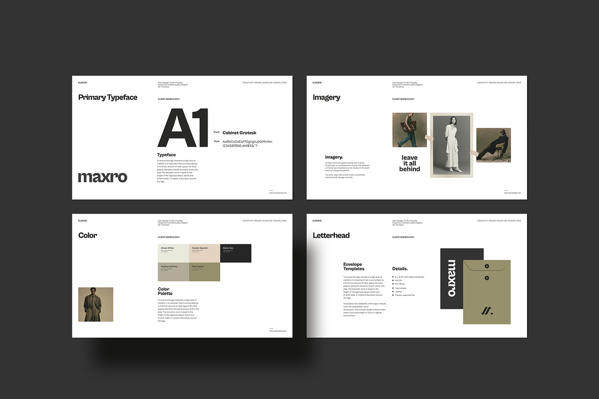 Maxro | Brand Guideline Template, a Presentation Template by Creatiya Type (Photo 3 of 11)