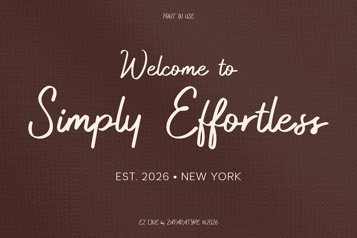 EZ Lintwell, a Handwritten Font by Zafara Studios (Photo 6 of 6)