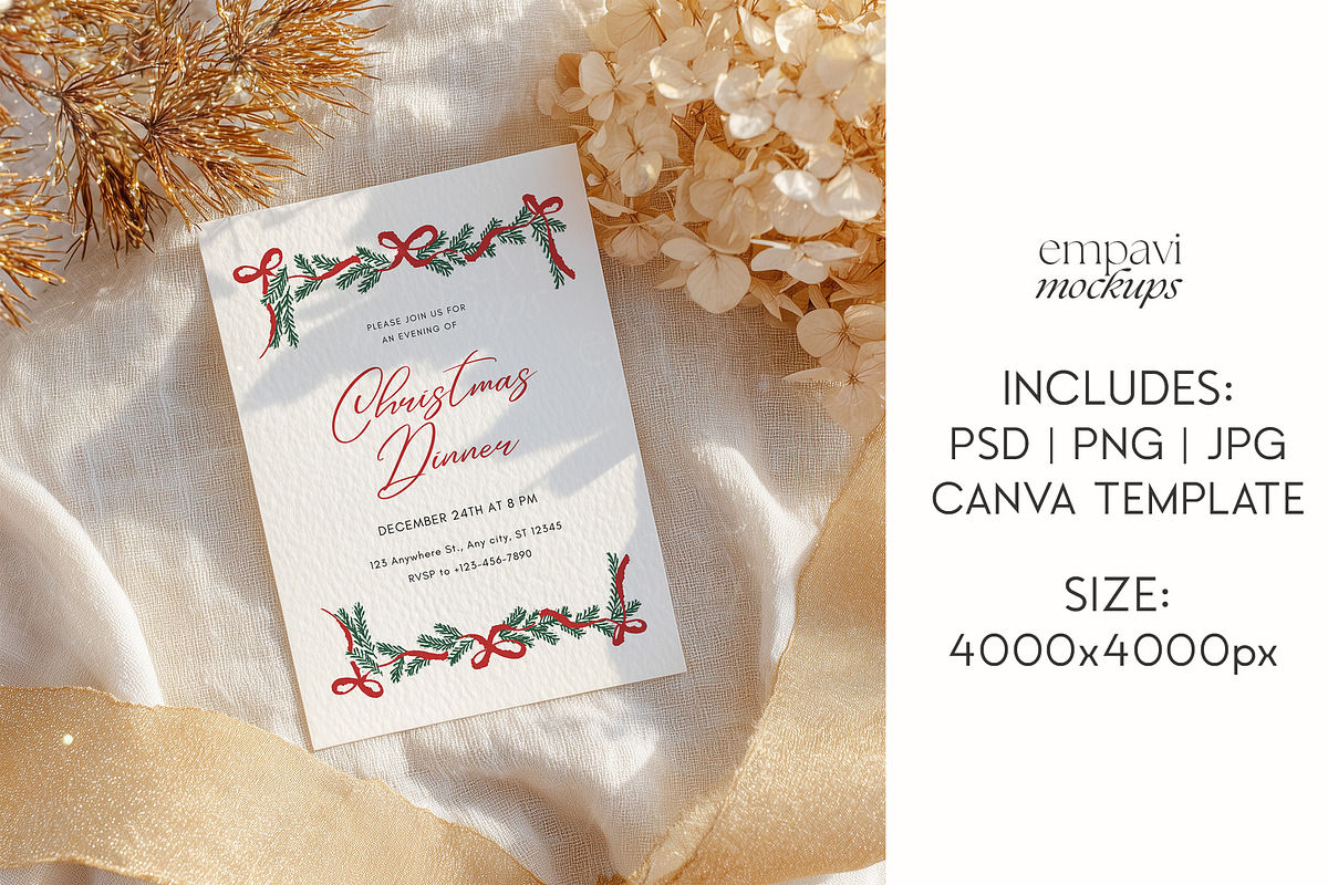 Christmas 5x7 Card Mockup, an Advertising Mockup by EmpaviMockups (Photo 4 of 6)