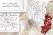 Winter Holidays Coloring Pages, a Seasonal Illustration by Deveze Art & Co (Thumbnail 2 of 7)