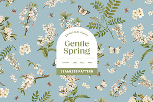 Gentle Spring with White Flowers