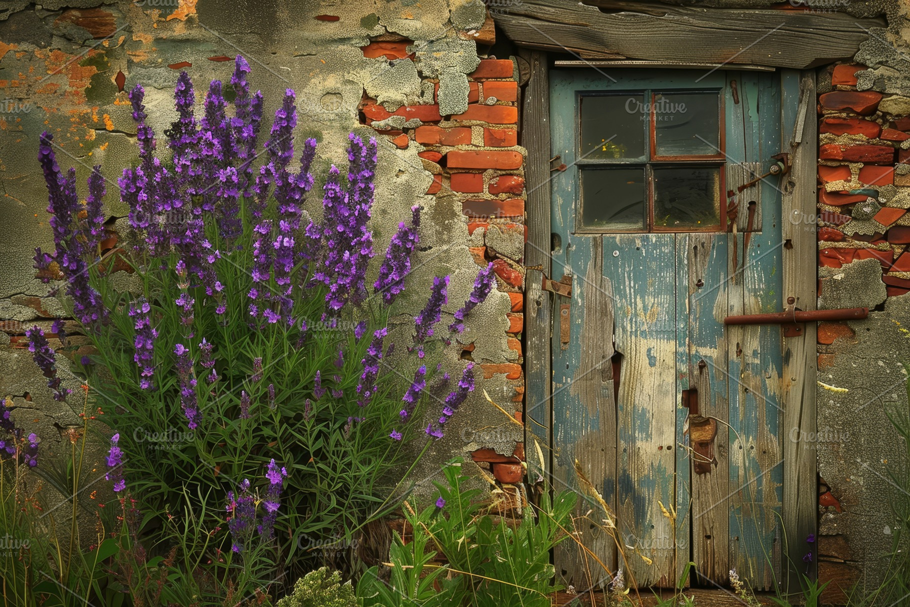 A weathered old door stands beside v, a Photo by Iftikhar Alam