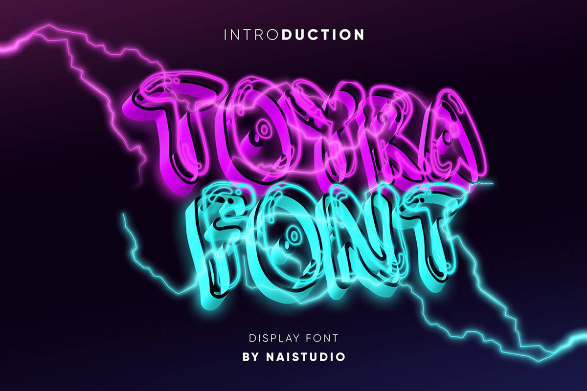 Toyra - Bubble Script Font, a Script Font by Naistudio (Photo 1 of 7)